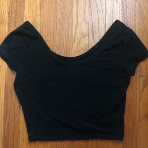 Black tee shirt crop top!